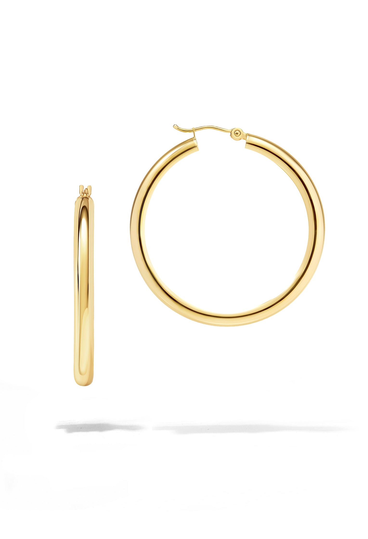 Classic Large Hoop Earrings | 14K Solid Gold