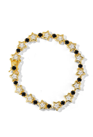 Black Bezel Star Tennis Bracelet