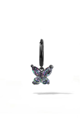 Black Butterfly Huggie Earring