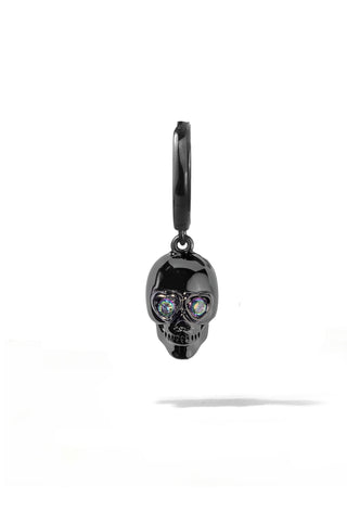 Black Skull Huggie Earring