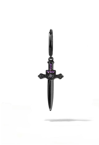 Black Sword Huggie Earring