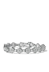 Silver Bezel Flower Tennis Bracelet