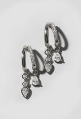 Silver Double Hoop Dangle Earrings