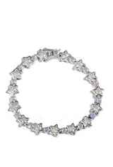 Silver Lilac Moonstone Bezel Star Tennis Bracelet