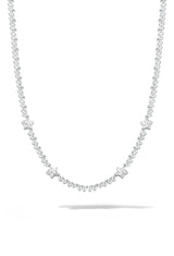 Silver White Star Tennis Necklace