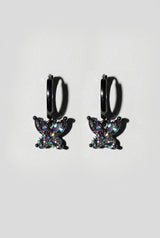 Black Butterfly Huggie Earring