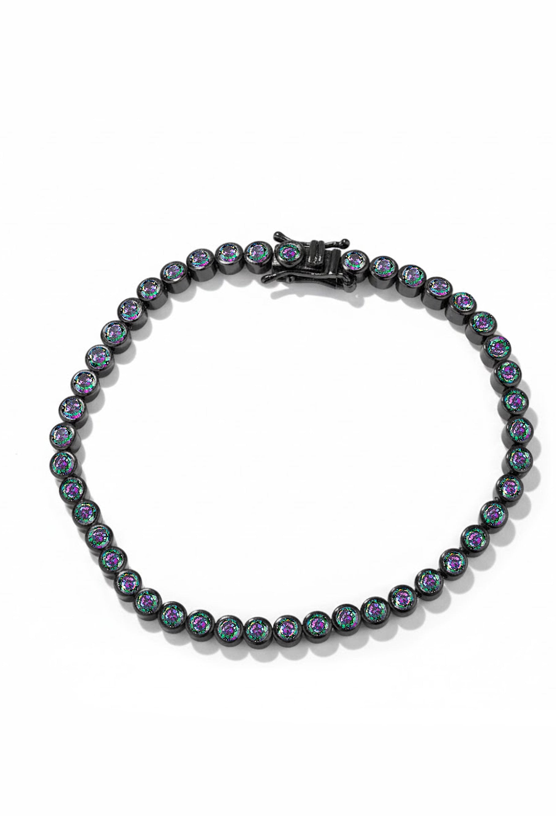 Mystic Topaz Bezel Tennis Bracelet