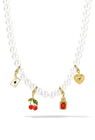 Ace High Pearl Charm Necklace Set