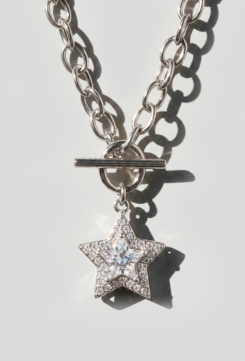Silver Star Toggle Chain Necklace