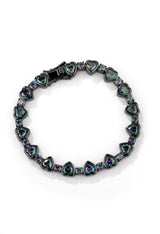 Heart Tennis Bracelet - Black Gold