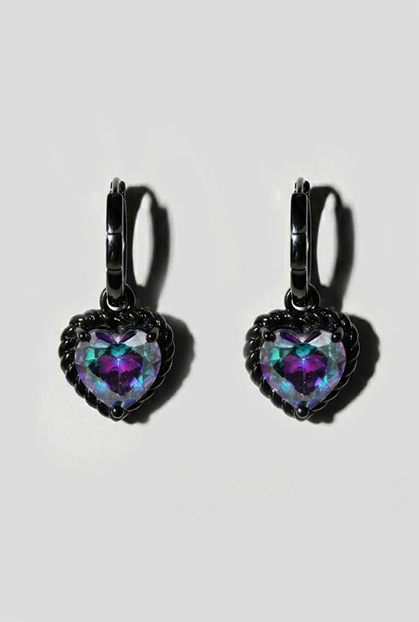 Vintage Mystic Topaz Heart Earrings