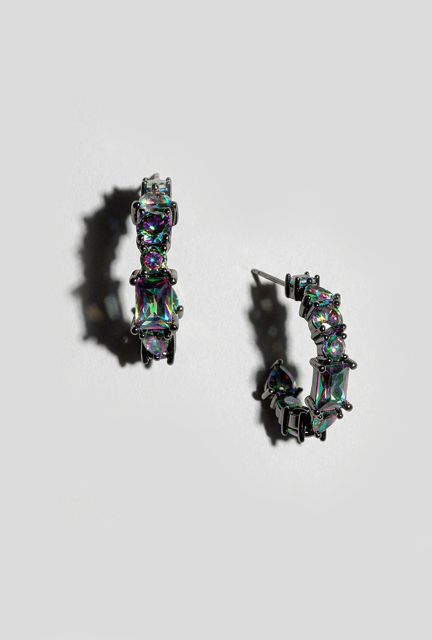 Mystic Topaz Crystal Hoops