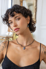 Mystic Black Heart Toggle Chain Necklace