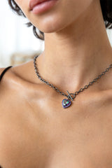 Mystic Black Heart Toggle Chain Necklace