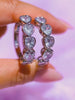 Large Silver Bezel Heart Hoops Earrings