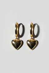 Puffed Heart Huggie Earring