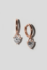 Rose Gold Heart Huggies