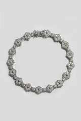 Silver Bezel Flower Tennis Bracelet